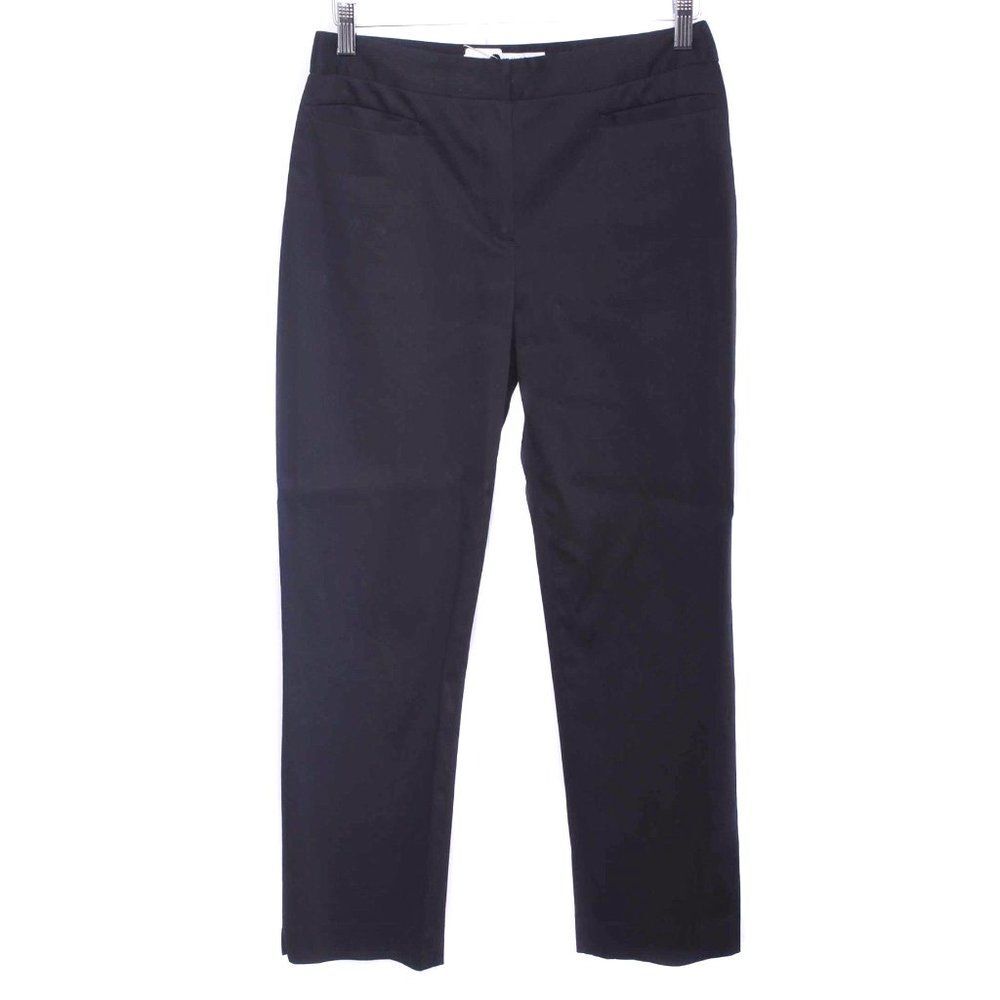 REAL CLOTHES Black Textured Stripe Cotton Blend Ankle Trouser Pants Size 6